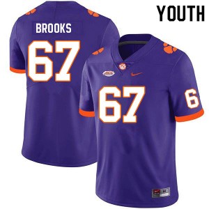 Youth Nathan Brooks Purple Clemson National Championship College Football #67 Jersey 600802-292