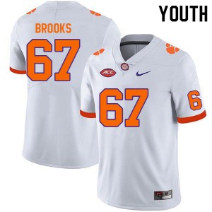Youth Nathan Brooks White Clemson University College Football #67 Jersey 111837-397