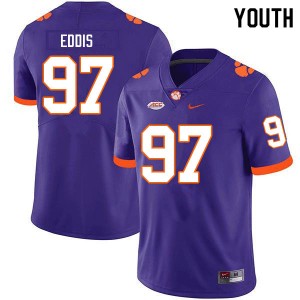 Youth Nick Eddis Purple Clemson Tigers College Football #97 Jersey 687069-984