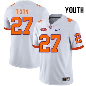 Youth Noah Dixon White Clemson University College Football #27 Jersey 986281-380