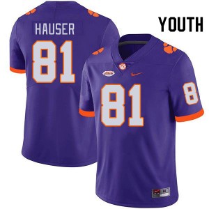 Youth Nolan Hauser Purple Clemson College Football #81 Jersey 645035-229