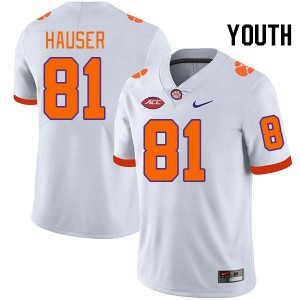 Youth Nolan Hauser White Clemson University College Football #81 Jersey 765479-480