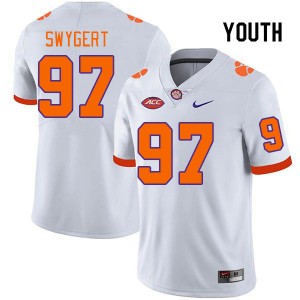 Youth Patrick Swygert White Clemson Tigers College Football #97 Jersey 546070-349
