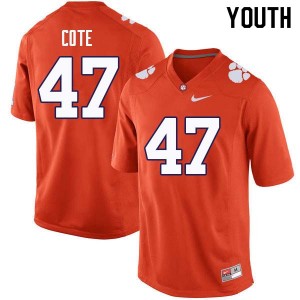 Youth Peter Cote Orange Clemson National Championship College Football #47 Jersey 663828-360