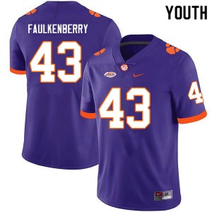 Youth Riggs Faulkenberry Purple CFP Champs College Football #43 Jersey 666587-883