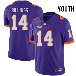Youth Rob Billings Purple CFP Champs College Football #14 Jersey 650519-191