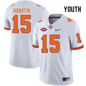 Youth Ronan Hanafin White Clemson University College Football #15 Jersey 944802-890