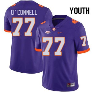 Youth Ronan O'Connell Purple Clemson College Football #77 Jersey 659359-420
