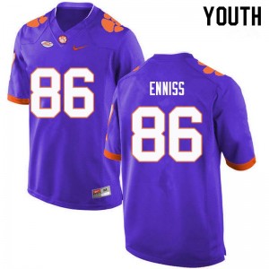 Youth Ryan Enniss Purple Clemson University College Football #86 Jersey 808790-665