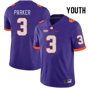 Youth T.J. Parker Purple Clemson National Championship College Football #3 Jersey 823779-727