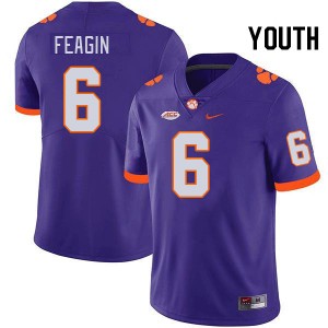 Youth Tavoy Feagin Purple Clemson College Football #6 Jersey 452369-717