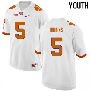 Youth Tee Higgins White Clemson College Football #5 Jersey 116905-382