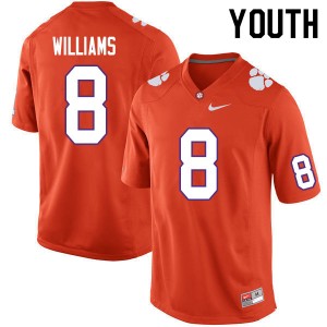 Youth Tre Williams Orange Clemson Tigers College Football #8 Jersey 972260-544