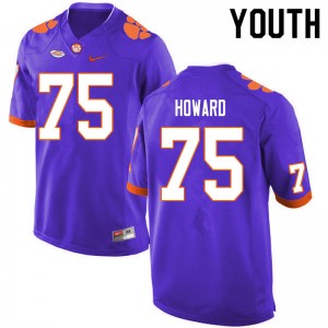Youth Trent Howard Purple Clemson National Championship College Football #75 Jersey 656501-975