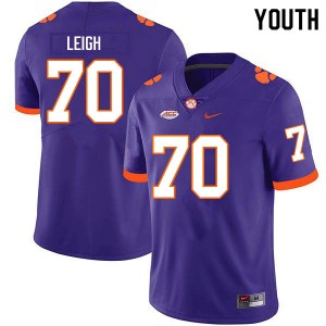 Youth Tristan Leigh Purple Clemson College Football #70 Jersey 294479-958
