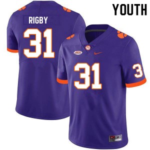 Youth Tristen Rigby Purple Clemson College Football #31 Jersey 819585-397