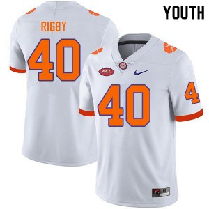 Youth Tristen Rigby White Clemson University College Football #40 Jersey 360715-261