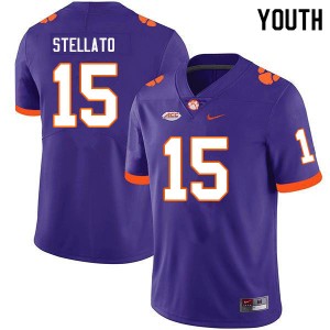 Youth Troy Stellato Purple Clemson University College Football #15 Jersey 825705-351