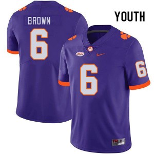 Youth Tyler Brown Purple Clemson University College Football #6 Jersey 155864-790