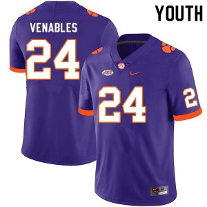 Youth Tyler Venables Purple CFP Champs College Football #24 Jersey 336290-461