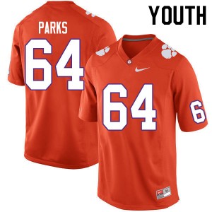 Youth Walker Parks Orange Clemson University College Football #64 Jersey 726674-625