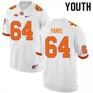Youth Walker Parks White Clemson College Football #64 Jersey 680619-489