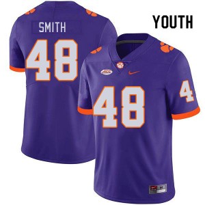 Youth Walt Smith Purple Clemson Tigers College Football #48 Jersey 483136-245