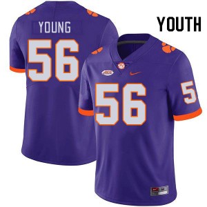 Youth Watson Young Purple Clemson University College Football #56 Jersey 184272-692