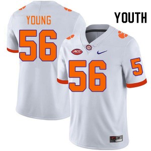 Youth Watson Young White Clemson National Championship College Football #56 Jersey 856550-826
