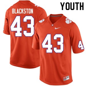 Youth Will Blackston Orange Clemson University College Football #43 Jersey 916676-649