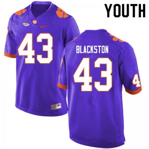 Youth Will Blackston Purple Clemson Tigers College Football #43 Jersey 542913-631