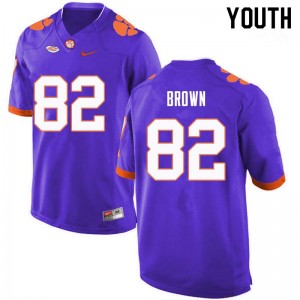 Youth Will Brown Purple Clemson College Football #82 Jersey 840451-538