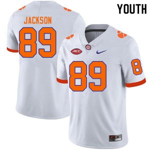Youth Zach Jackson White Clemson University College Football #89 Jersey 878928-698