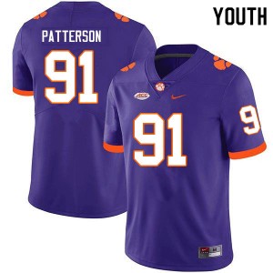 Youth Zaire Patterson Purple Clemson Tigers College Football #91 Jersey 659915-723