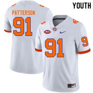 Youth Zaire Patterson White Clemson College Football #91 Jersey 114954-653