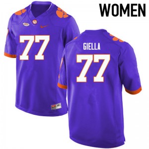 Women Zach Giella Purple Clemson National Championship College Football #77 Jersey 754680-614