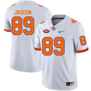 Men Zach Jackson White Clemson University College Football #89 Jersey 503759-828