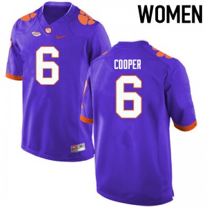 Women Zerrick Cooper Purple Clemson College Football #6 Jersey 663614-946