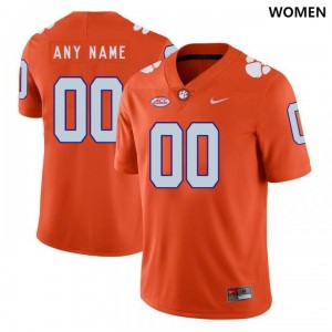 Women Custom Orange Clemson Tigers College Football #00 Jersey 291723-386